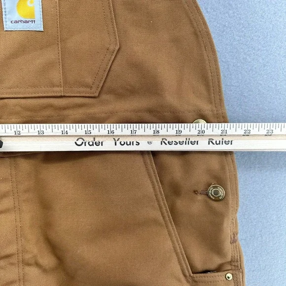 Carhartt Firm Duck Insulated Bib Overalls Loose Fit Workwear L Short OR4393-M - Picture 6 of 10